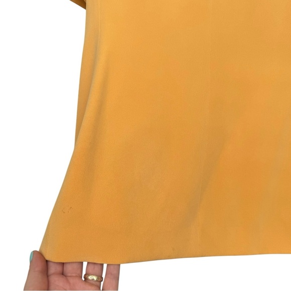Vintage Silk Short Sleeve Blazer Size 10 Golden Yellow Minimalist 90s - Picture 6 of 7